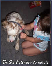 Dallie listening to music